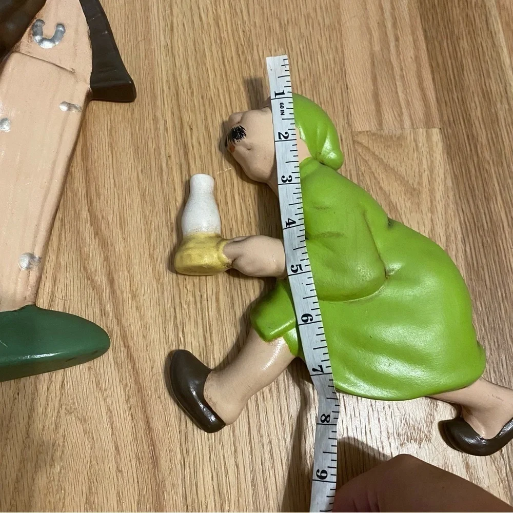 Vintage 70's Arnel Race To The Outhouse Ceramic Wall Hanging Ma Pa Green Pajama